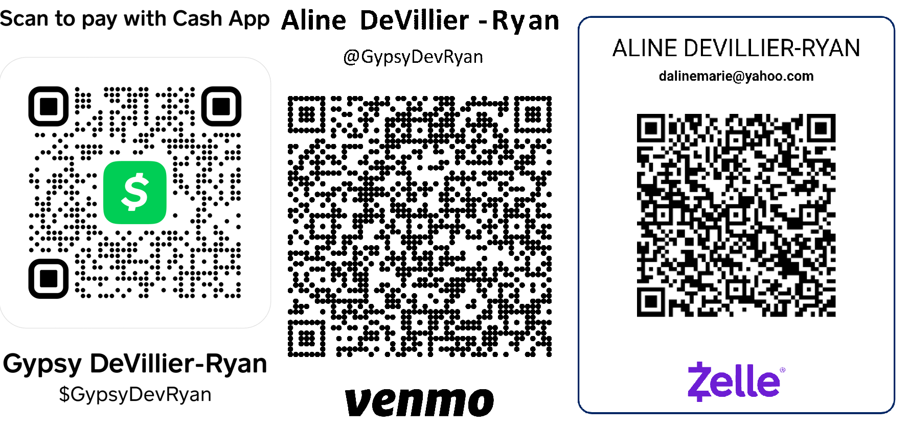 Scan to pay via Cash App, Venmo, or Zelle